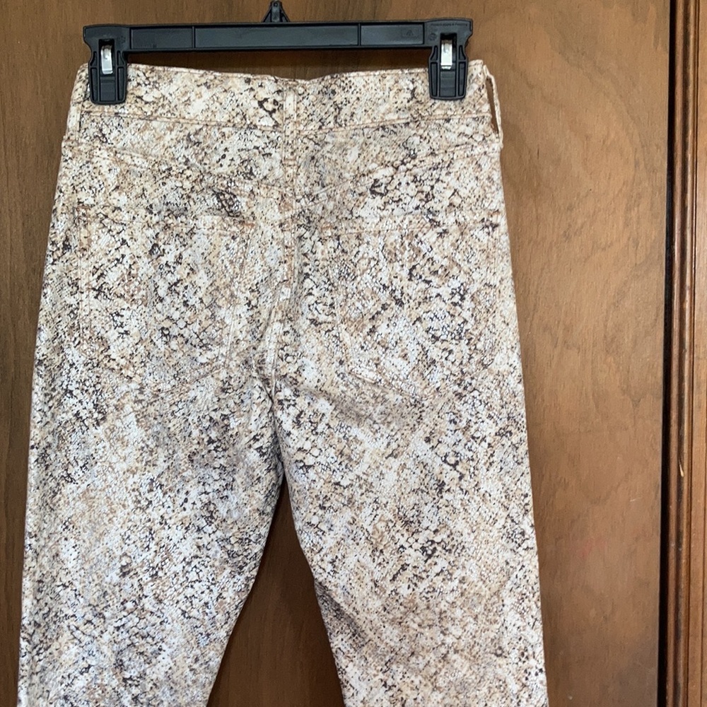 Express snakeskin print animal print metallic accent skinny midrise stretch 00 - Picture 15 of 17
